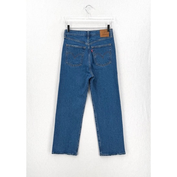 LEVIS Ribcage Straight Ankle Jeans Womens 28 Jazz Pop Medium Wash Denim - Picture 4 of 16